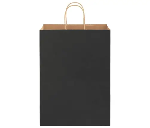 Papīra Maisiņi 250 Gab. Ar Rokturiem, Melni, 32X17X44 Cm Vidaxl