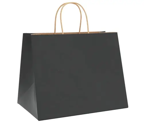 Papīra Maisiņi 250 Gab. Ar Rokturiem, Melni, 32X22X24 Cm Vidaxl