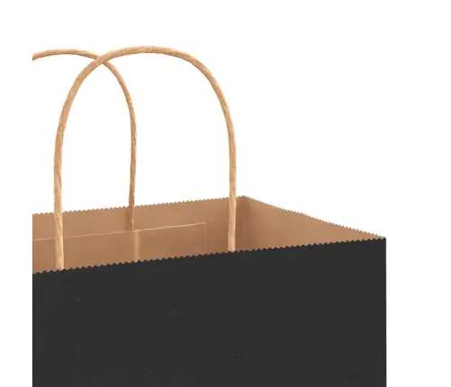 Papīra Maisiņi 250 Gab. Ar Rokturiem, Melni, 32X22X24 Cm Vidaxl