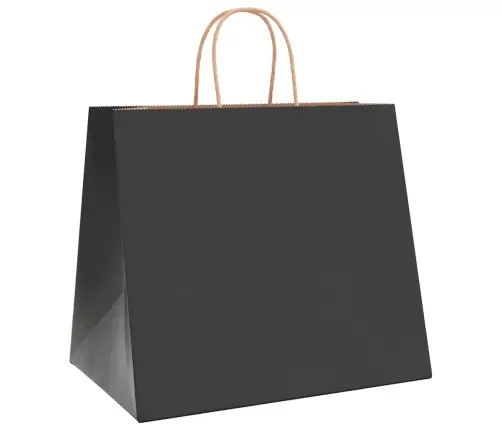 Papīra Maisiņi 250 Gab. Ar Rokturiem, Melni, 32X22X28 Cm Vidaxl