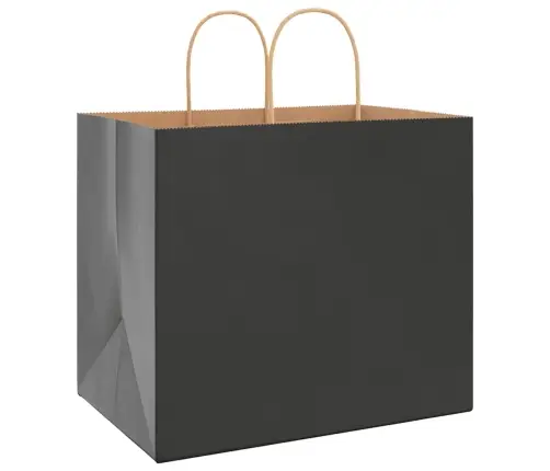 Papīra Maisiņi 250 Gab. Ar Rokturiem, Melni, 32X22X28 Cm Vidaxl