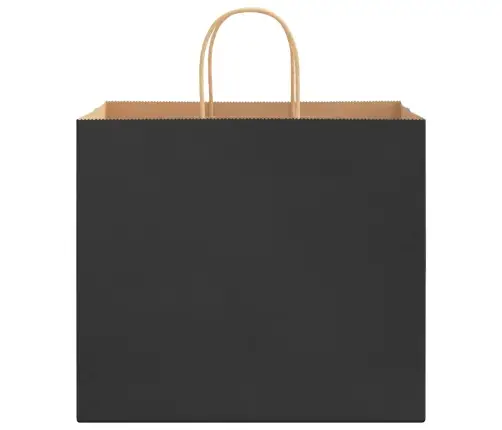 Papīra Maisiņi 250 Gab. Ar Rokturiem, Melni, 32X22X28 Cm Vidaxl