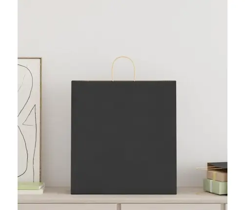 Papīra Maisiņi 250 Gab. Ar Rokturiem, Melni, 45X17X48 Cm Vidaxl