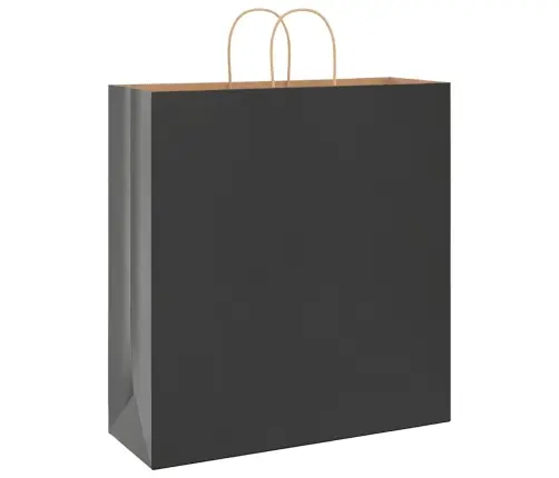 Papīra Maisiņi 250 Gab. Ar Rokturiem, Melni, 45X17X48 Cm Vidaxl