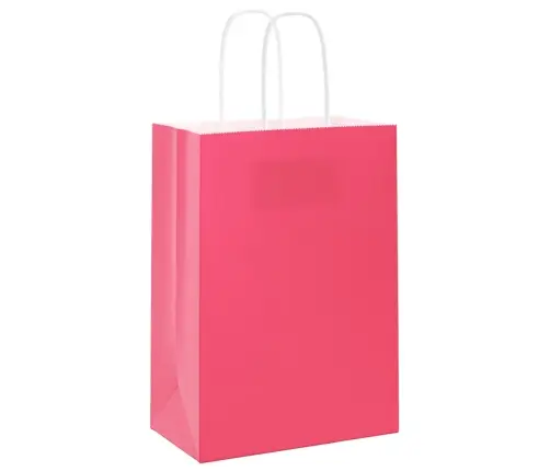 Paberkotid, 50 Tk, Käepidemetega, Roosa, 15X8X21 Cm