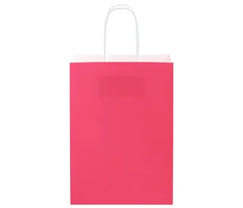 Paberkotid, 50 Tk, Käepidemetega, Roosa, 15X8X21 Cm