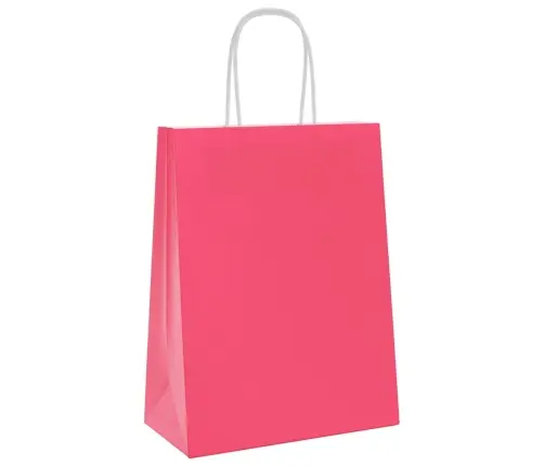 Paberkotid, 50 Tk, Käepidemetega, Roosa, 21X11X28 Cm