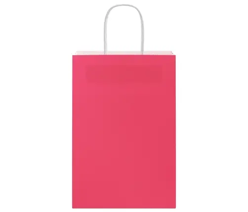 Papīra Maisiņi 50 Gab. Ar Rokturiem, Rozā, 21X11X31 Cm Vidaxl