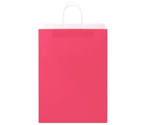 Papīra Maisiņi 50 Gab. Ar Rokturiem, Rozā, 32X17X44 Cm Vidaxl