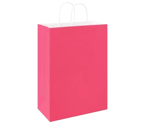 Papīra Maisiņi 50 Gab. Ar Rokturiem, Rozā, 32X17X44 Cm Vidaxl