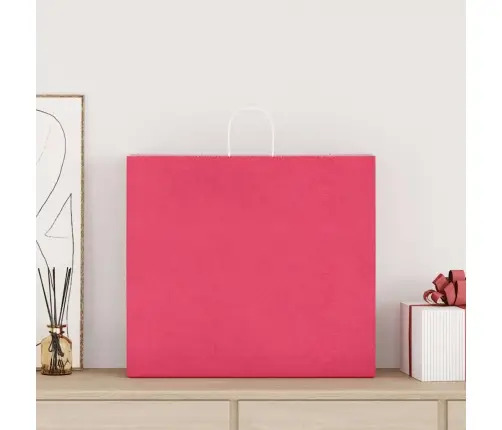 Papīra Maisiņi 50 Gab. Ar Rokturiem, Rozā, 54X15X49 Cm Vidaxl