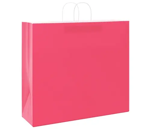 Papīra Maisiņi 50 Gab. Ar Rokturiem, Rozā, 54X15X49 Cm Vidaxl