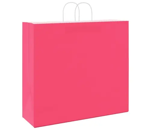 Papīra Maisiņi 50 Gab. Ar Rokturiem, Rozā, 54X15X49 Cm Vidaxl