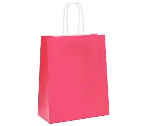 Paberkotid, 250 Tk, Käepidemetega, Roosa, 18X8X22 Cm