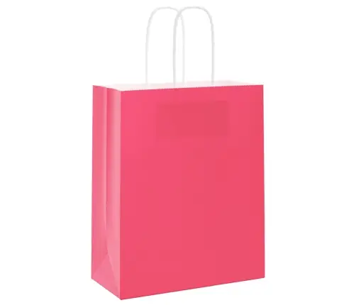 Paberkotid, 250 Tk, Käepidemetega, Roosa, 18X8X22 Cm