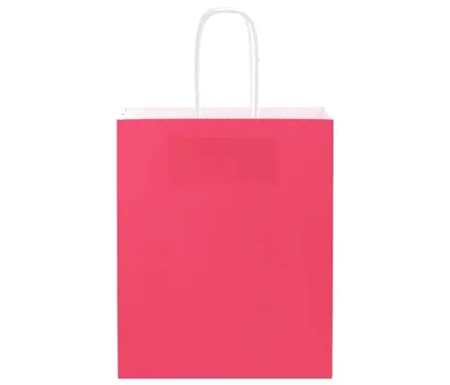 Paberkotid, 250 Tk, Käepidemetega, Roosa, 18X8X22 Cm