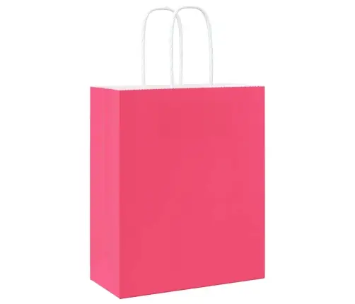 Paberkotid, 250 Tk, Käepidemetega, Roosa, 18X8X22 Cm