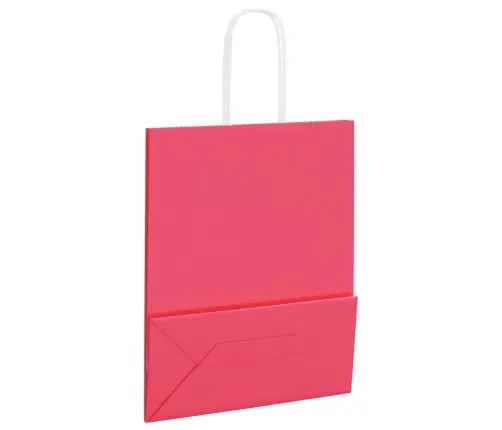 Paberkotid, 250 Tk, Käepidemetega, Roosa, 18X8X22 Cm