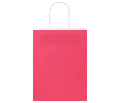 Papīra Maisiņi 250 Gab. Ar Rokturiem, Rozā, 21X11X28 Cm Vidaxl