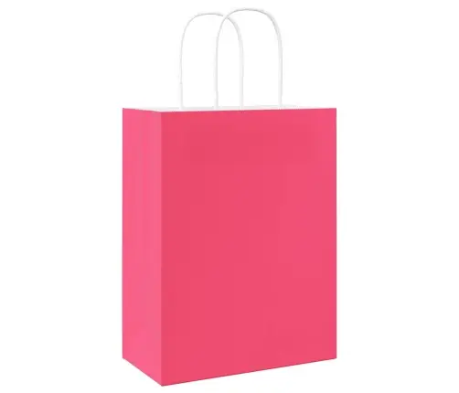 Papīra Maisiņi 250 Gab. Ar Rokturiem, Rozā, 21X11X28 Cm Vidaxl