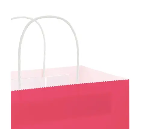 Papīra Maisiņi 250 Gab. Ar Rokturiem, Rozā, 21X11X31 Cm Vidaxl