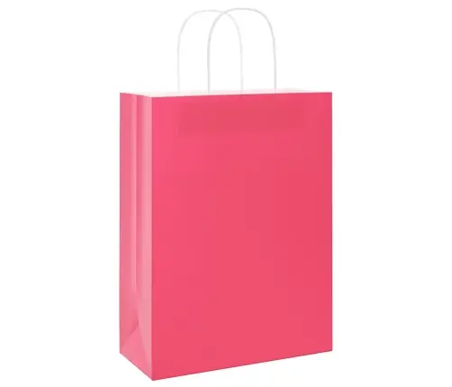 Papīra Maisiņi 250 Gab. Ar Rokturiem, Rozā, 26X12X35 Cm Vidaxl