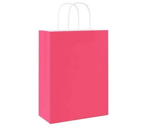 Papīra Maisiņi 250 Gab. Ar Rokturiem, Rozā, 26X12X35 Cm Vidaxl