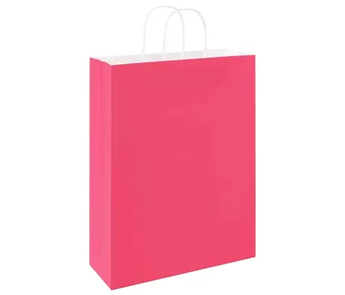Papīra Maisiņi 250 Gab. Ar Rokturiem, Rozā, 32X12X42 Cm Vidaxl