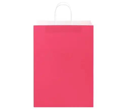 Paberkotid, 250 Tk, Käepidemetega, Roosa, 32X17X44 Cm