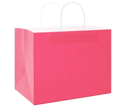 Papīra Maisiņi 250 Gab. Ar Rokturiem, Rozā, 32X22X24 Cm Vidaxl