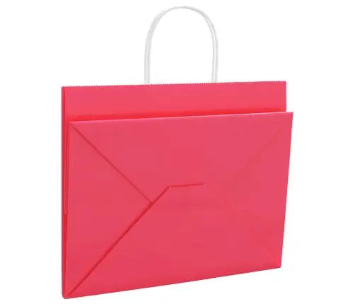 Papīra Maisiņi 250 Gab. Ar Rokturiem, Rozā, 32X22X24 Cm Vidaxl