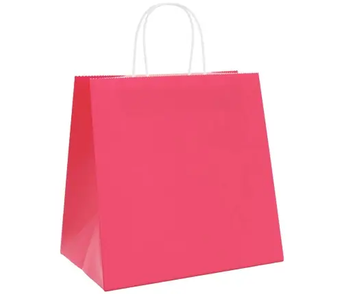 Papīra Maisiņi 250 Gab. Ar Rokturiem, Rozā, 54X15X49 Cm Vidaxl