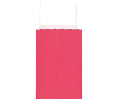 Papīra Maisiņi 250 Gab. Ar Rokturiem, Rozā, 54X15X49 Cm Vidaxl