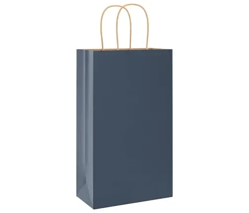 Papīra Maisiņi 250 Gab. Ar Rokturiem, Zili, 21X11X36 Cm Vidaxl