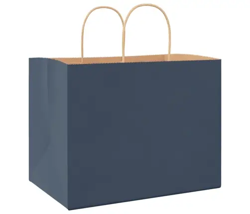 Papīra Maisiņi 250 Gab. Ar Rokturiem, Zili, 32X22X24 Cm Vidaxl