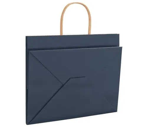 Papīra Maisiņi 250 Gab. Ar Rokturiem, Zili, 32X22X24 Cm Vidaxl