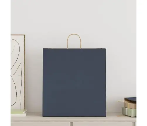 Popieriniai Maišeliai 250Vnt. Su Rankenomis, Mėlynas 45X17X48Cm