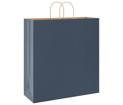 Popieriniai Maišeliai 250Vnt. Su Rankenomis, Mėlynas 45X17X48Cm