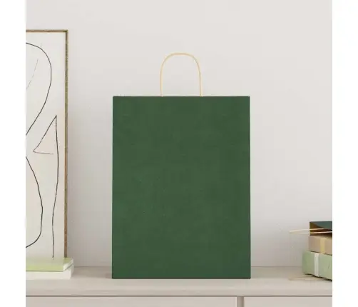 Paberkotid, 250 Tk, Käepidemetega, Roheline, 32X12X42 Cm