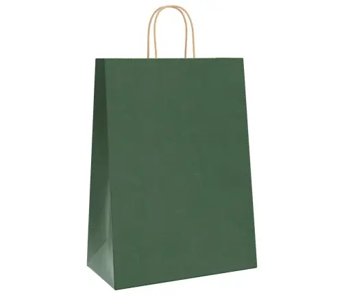 Papīra Maisiņi 250 Gab. Ar Rokturiem, Zaļi, 32X17X44 Cm Vidaxl