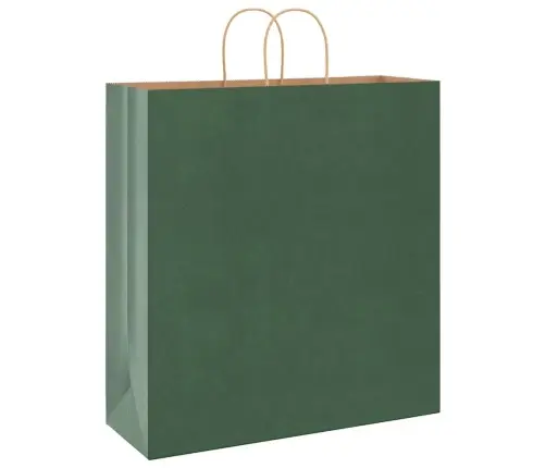 Papīra Maisiņi 250 Gab. Ar Rokturiem, Zaļi, 45X17X48 Cm Vidaxl