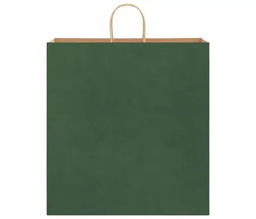 Papīra Maisiņi 250 Gab. Ar Rokturiem, Zaļi, 45X17X48 Cm Vidaxl