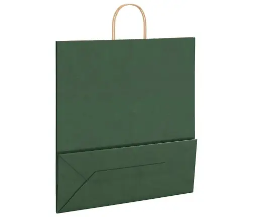 Papīra Maisiņi 250 Gab. Ar Rokturiem, Zaļi, 45X17X48 Cm Vidaxl