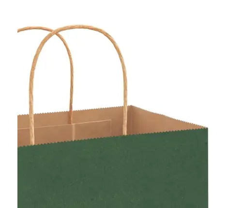 Papīra Maisiņi 250 Gab. Ar Rokturiem, Zaļi, 45X17X48 Cm Vidaxl