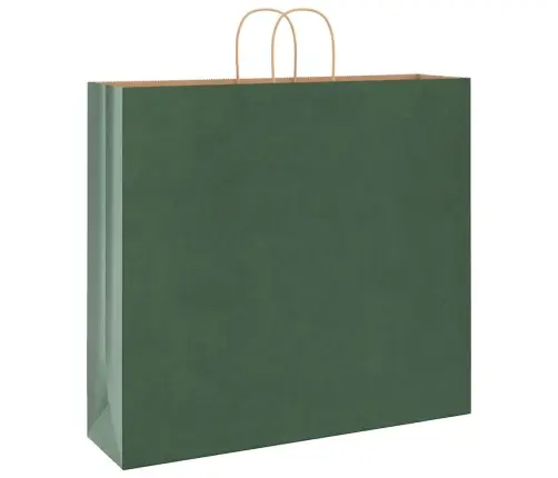 Papīra Maisiņi 250 Gab. Ar Rokturiem, Zaļi, 54X15X49 Cm Vidaxl