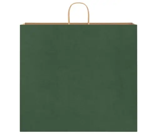 Papīra Maisiņi 250 Gab. Ar Rokturiem, Zaļi, 54X15X49 Cm Vidaxl