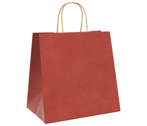 Popieriniai Maišeliai 250Vnt. Su Rankenomis Raudonos 26X17X25Cm