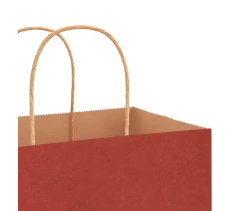 Popieriniai Maišeliai 250Vnt. Su Rankenomis Raudonos 26X17X25Cm