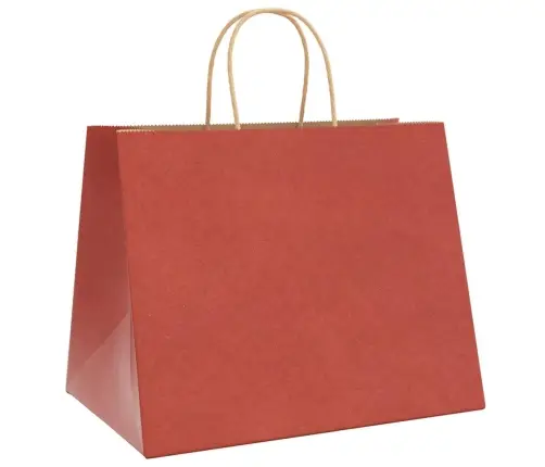 Paberkotid, 250 Tk, Käepidemetega, Punane, 32X22X24 Cm