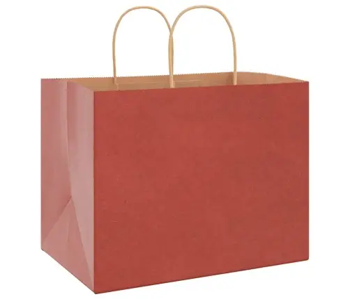Paberkotid, 250 Tk, Käepidemetega, Punane, 32X22X24 Cm